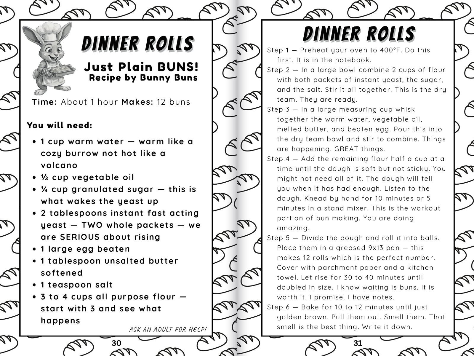 That's Buns! Dinner Rolls recipe pages