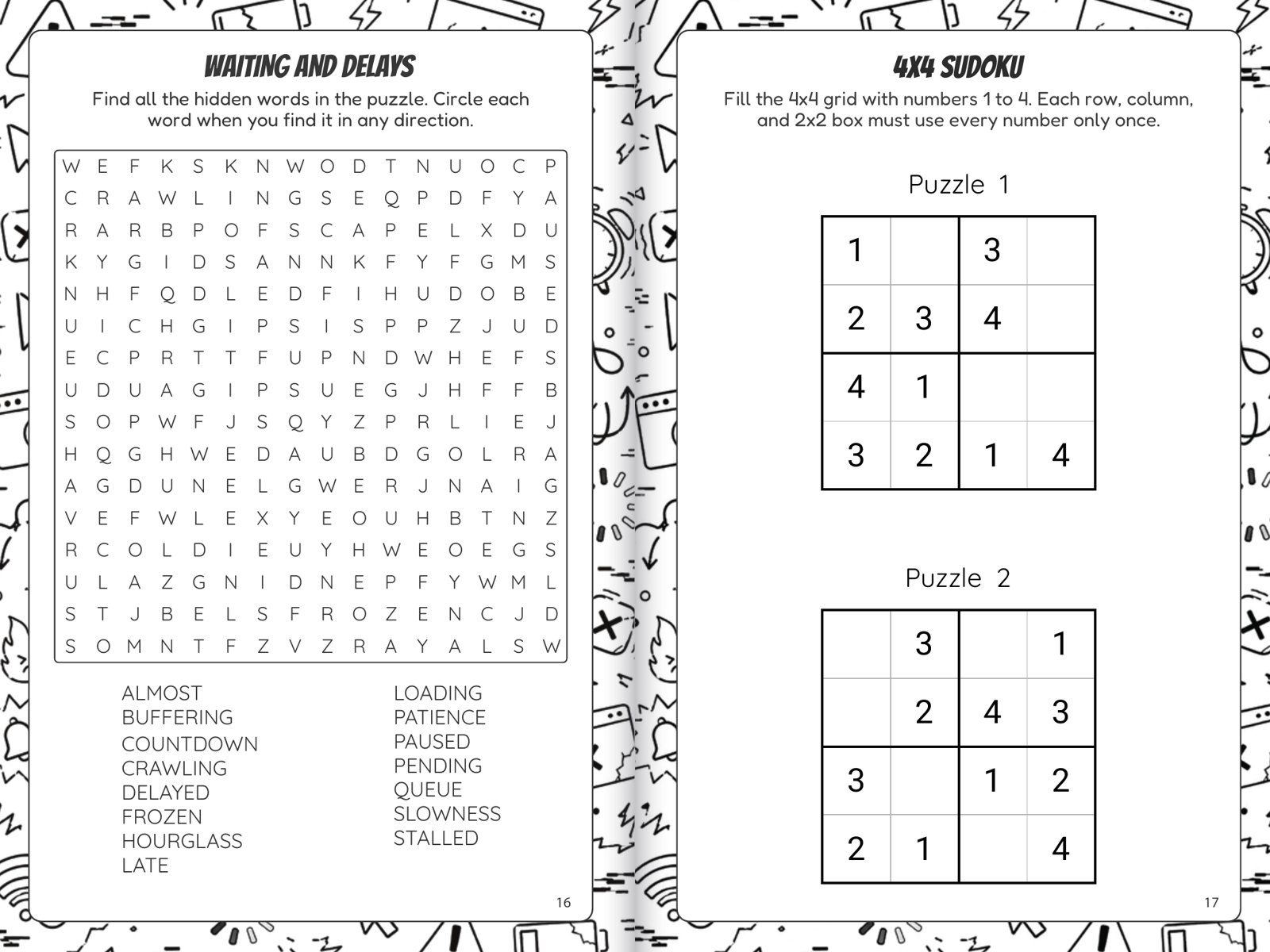 RAGE BAIT! Waiting and Delays word search and Sudoku pages