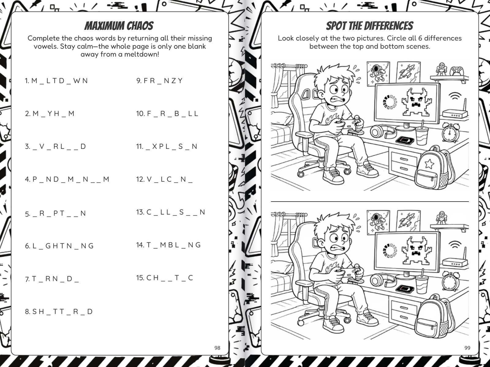RAGE BAIT! Maximum Chaos and Spot the Differences pages