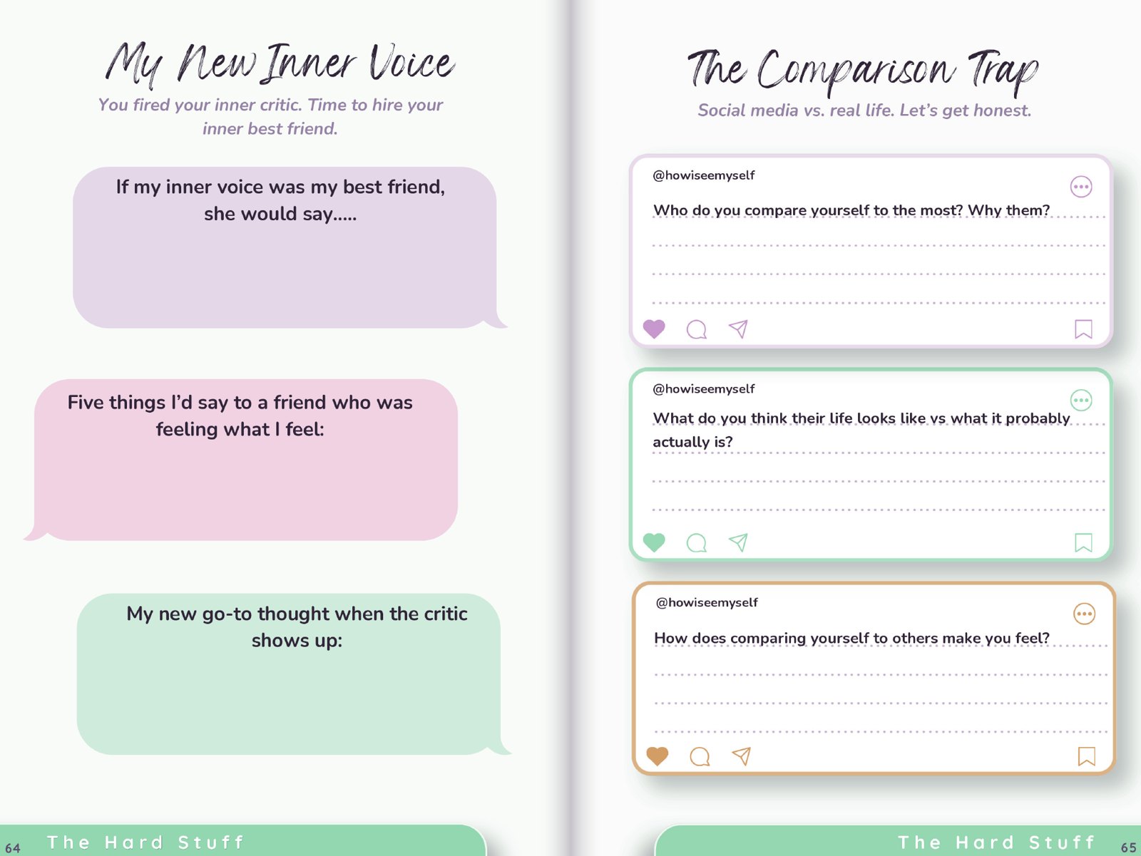 Workbook pages: My New Inner Voice and The Comparison Trap